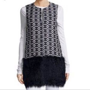ROMEO AND JULIET COUTURE  FAUX FUR LONG VEST